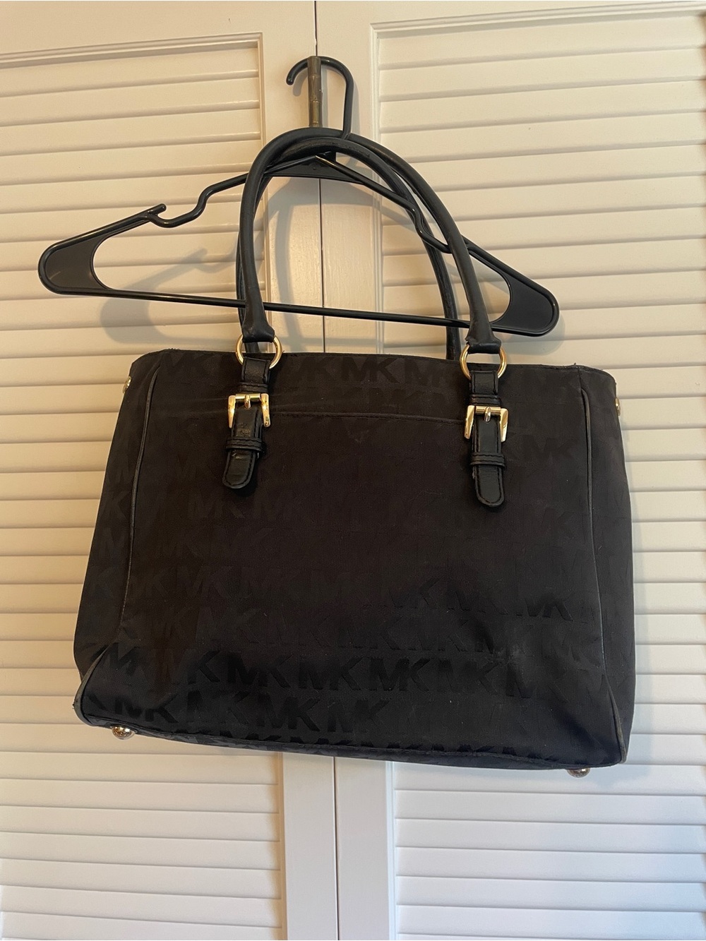 Michael Kors Black Logo Satchel Tote Handbag